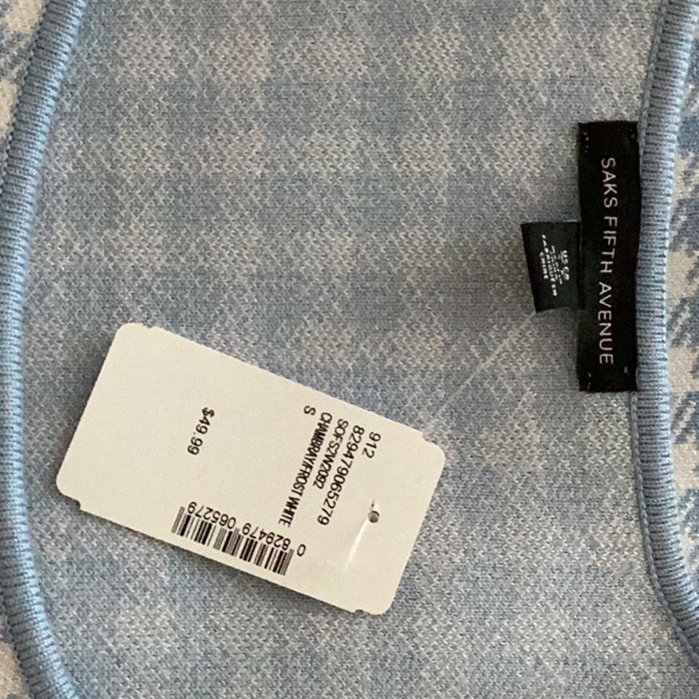 Saks baby blue Gingham Dress